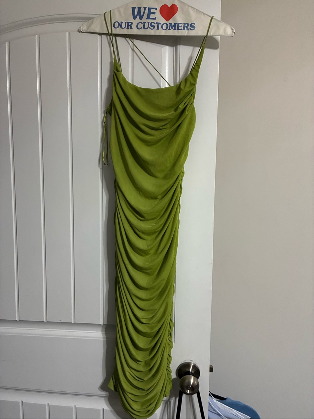 Green Ruched Slip Dress - Brand Not Specified